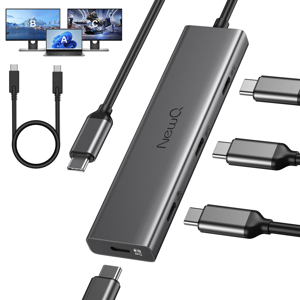 USB C Hub Support Dual 4K Type-C Monitors