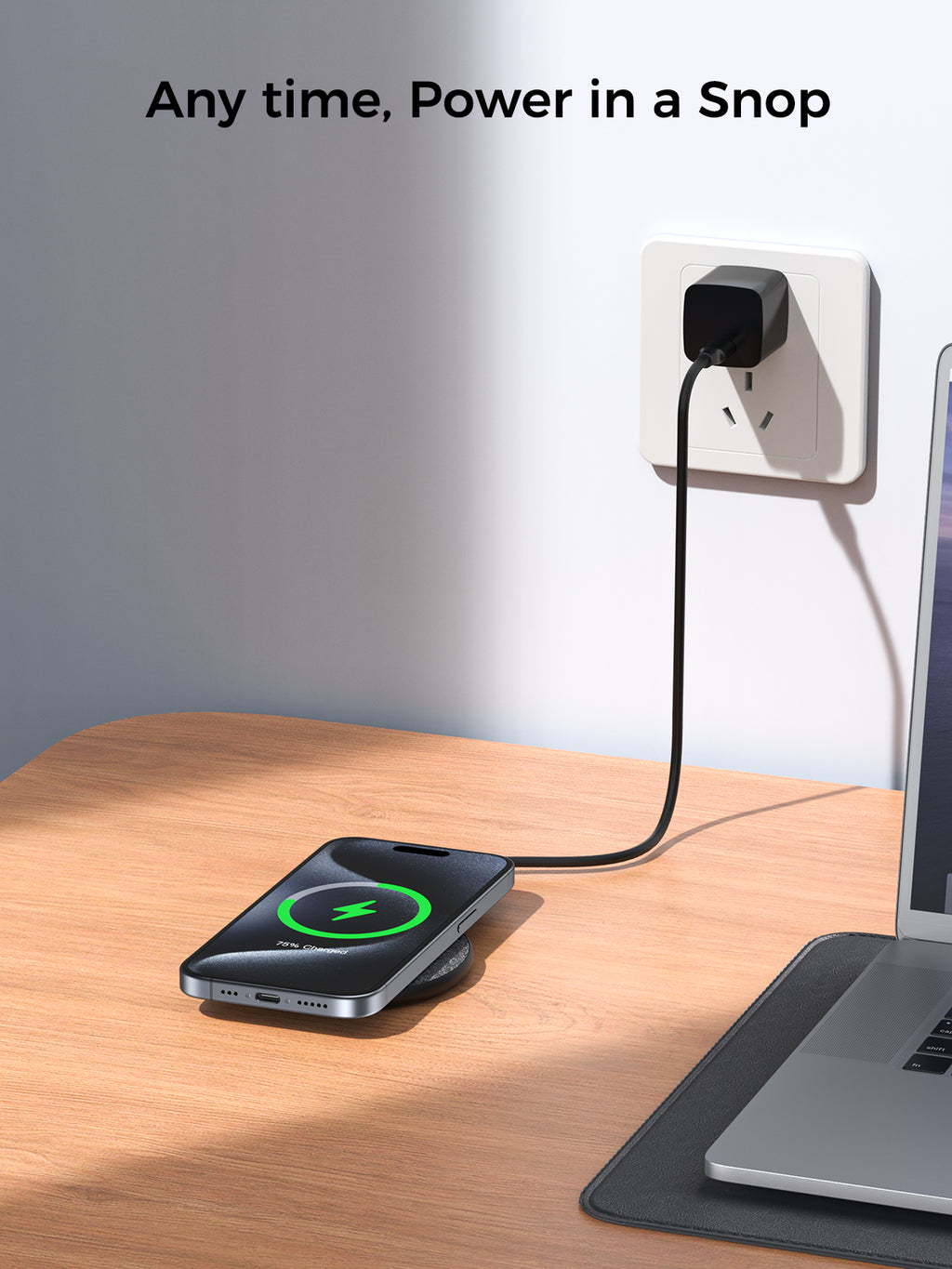 Wireless Charging Pad with 20W Adapter, 1 Pack