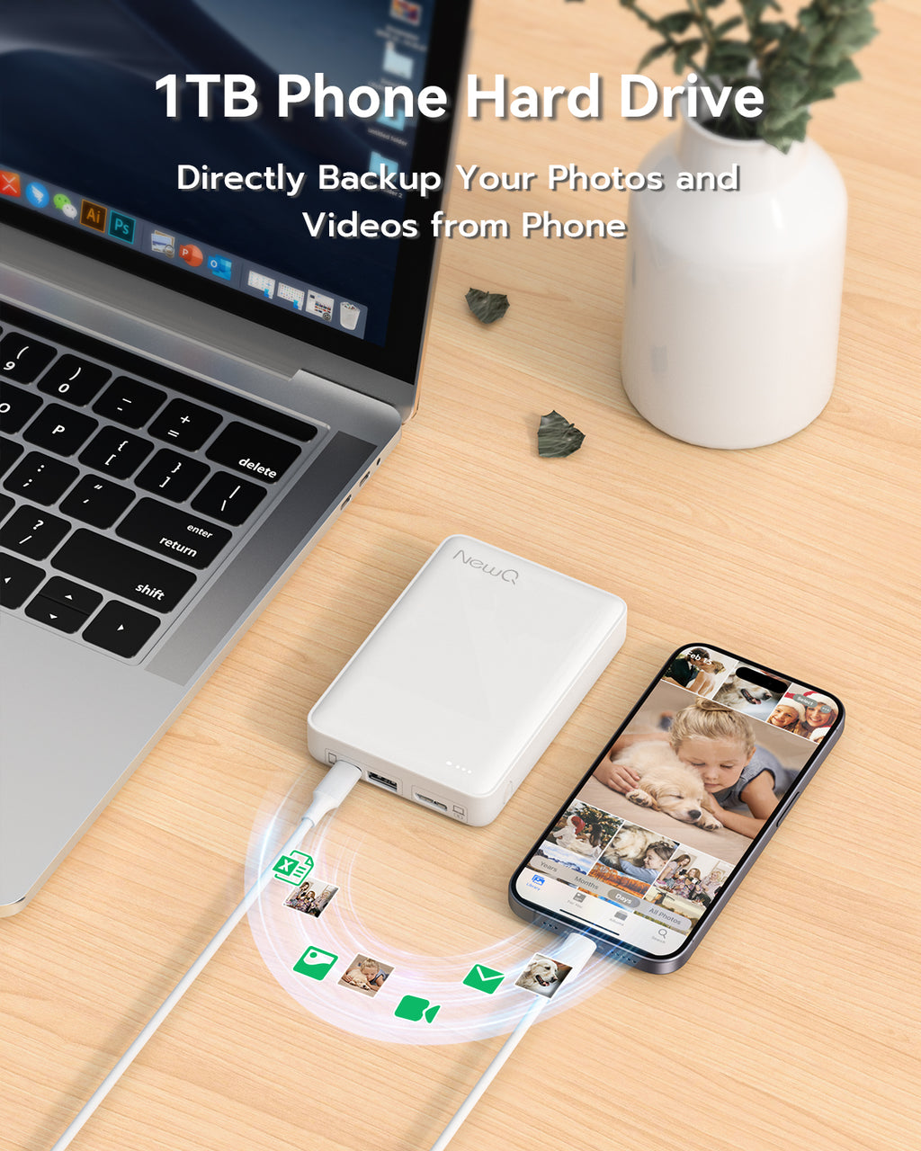 Phone Hard Drive for iPhone: 1 TB