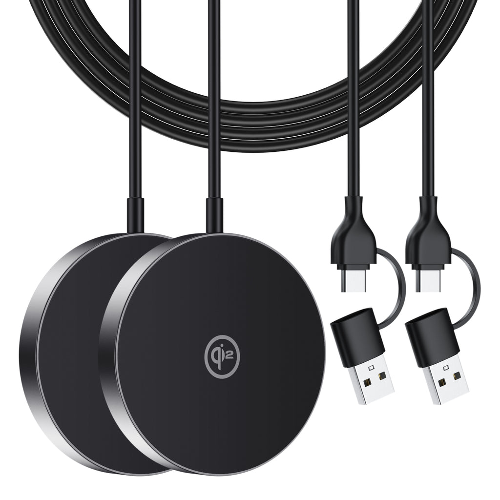 Qi2 Certified 15W Wireless Charger, Black, 2 Pack
