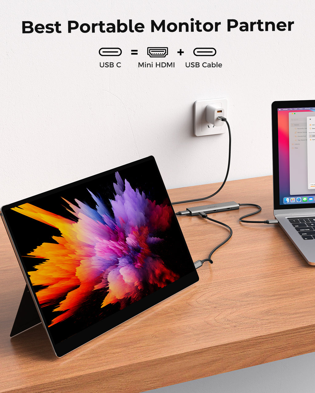 USB C Hub Support Dual 4K Type-C Monitors