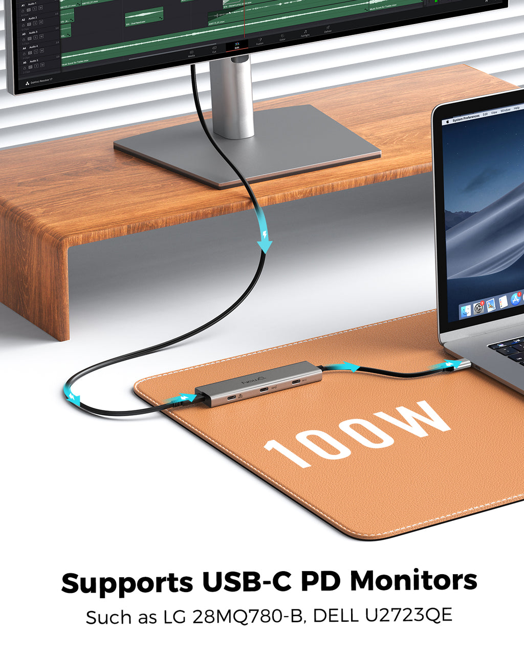 USB C Hub Support Dual 4K Type-C Monitors