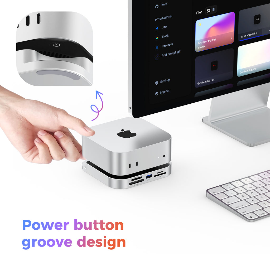 Mac Mini M4 Dock, Mac Mini Hub with USB 3.2 (Gen 2) 10Gbps CFexpress Type A/Type B Card Slot, TF/SD 4.0 Card Readers, M.2 NVMe SSD Enclosure, 10Gbps USB-C, 5Gbps USB-A*2