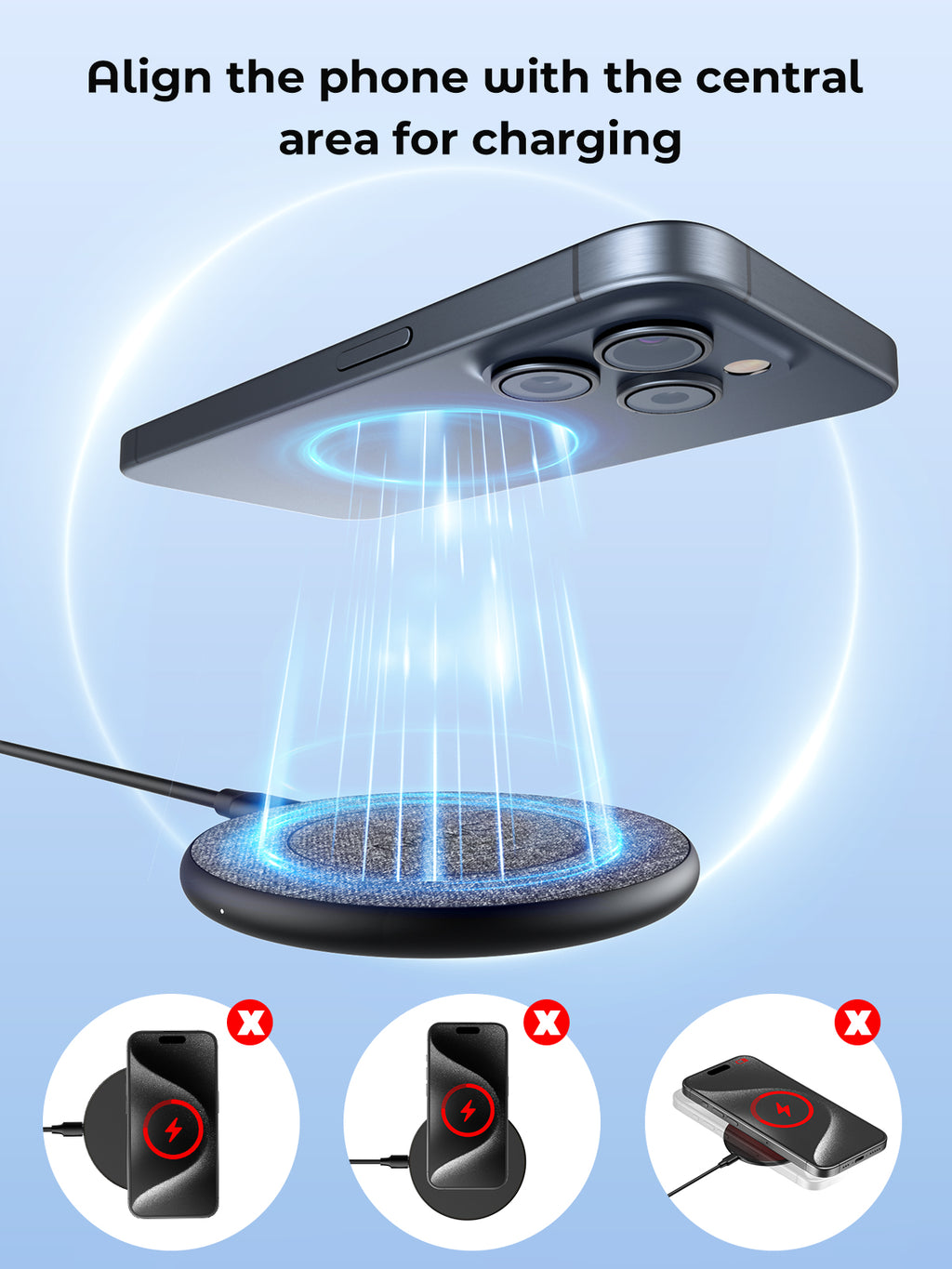 Wireless Charging Pad with 20W Adapter, 1 Pack