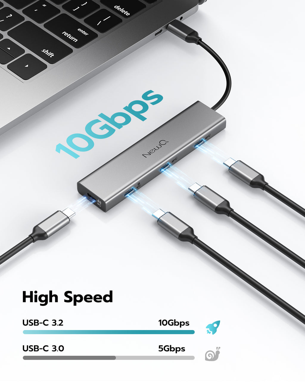 USB C Hub Support Dual 4K Type-C Monitors