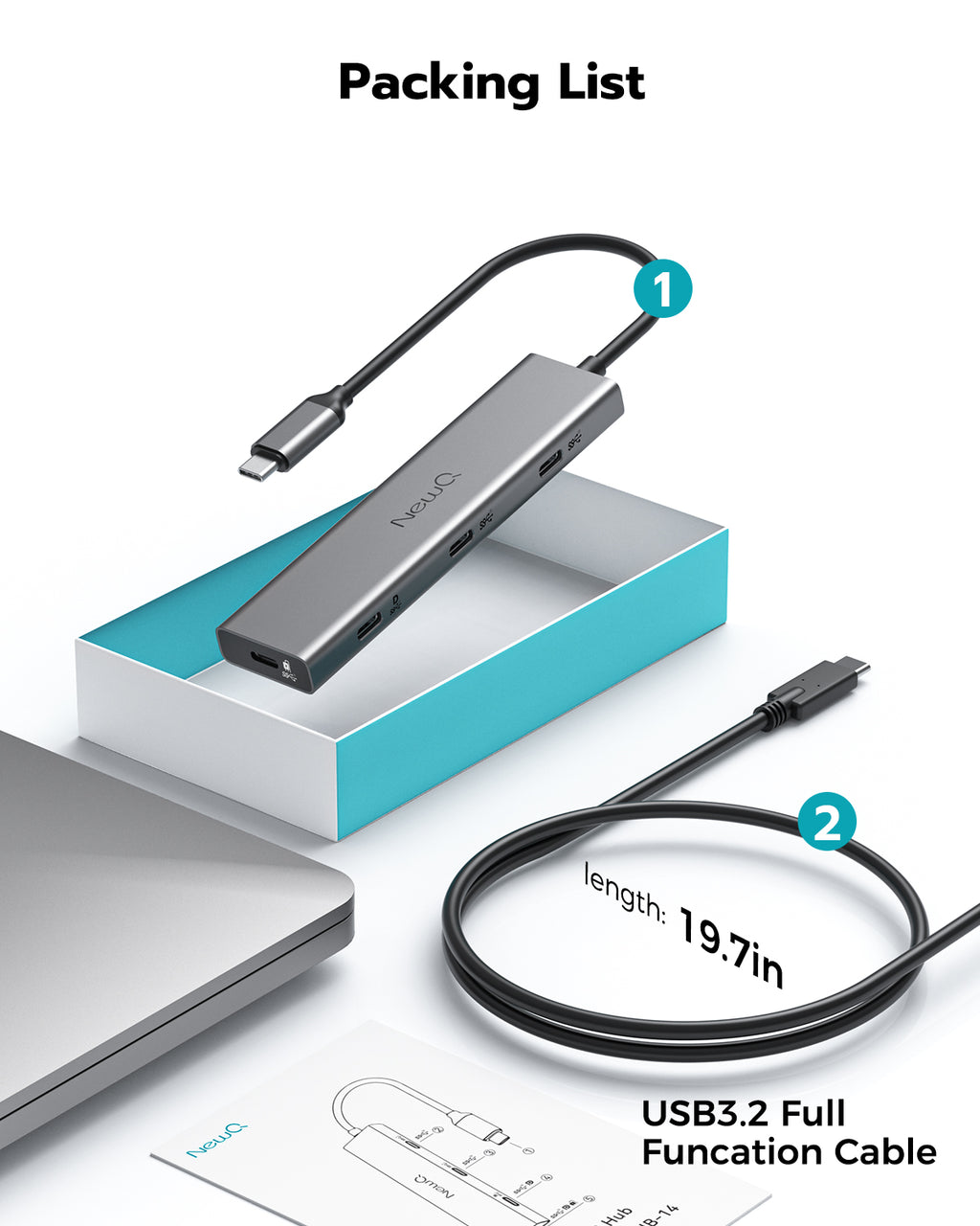 USB C Hub Support Dual 4K Type-C Monitors