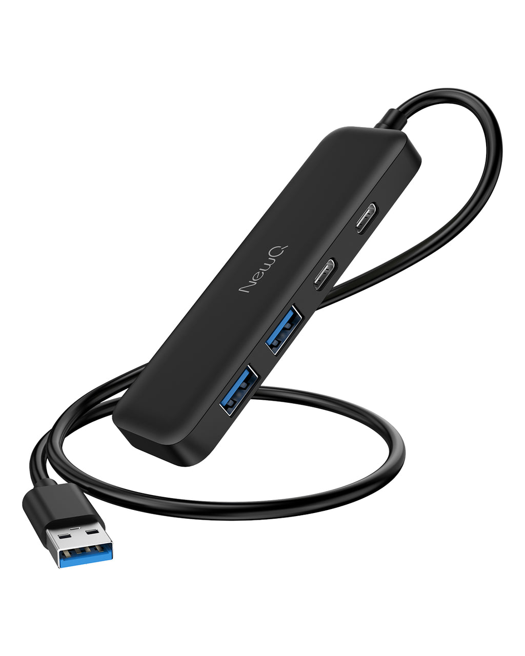 Dual USB-A USB-C Hub with 2ft Cable