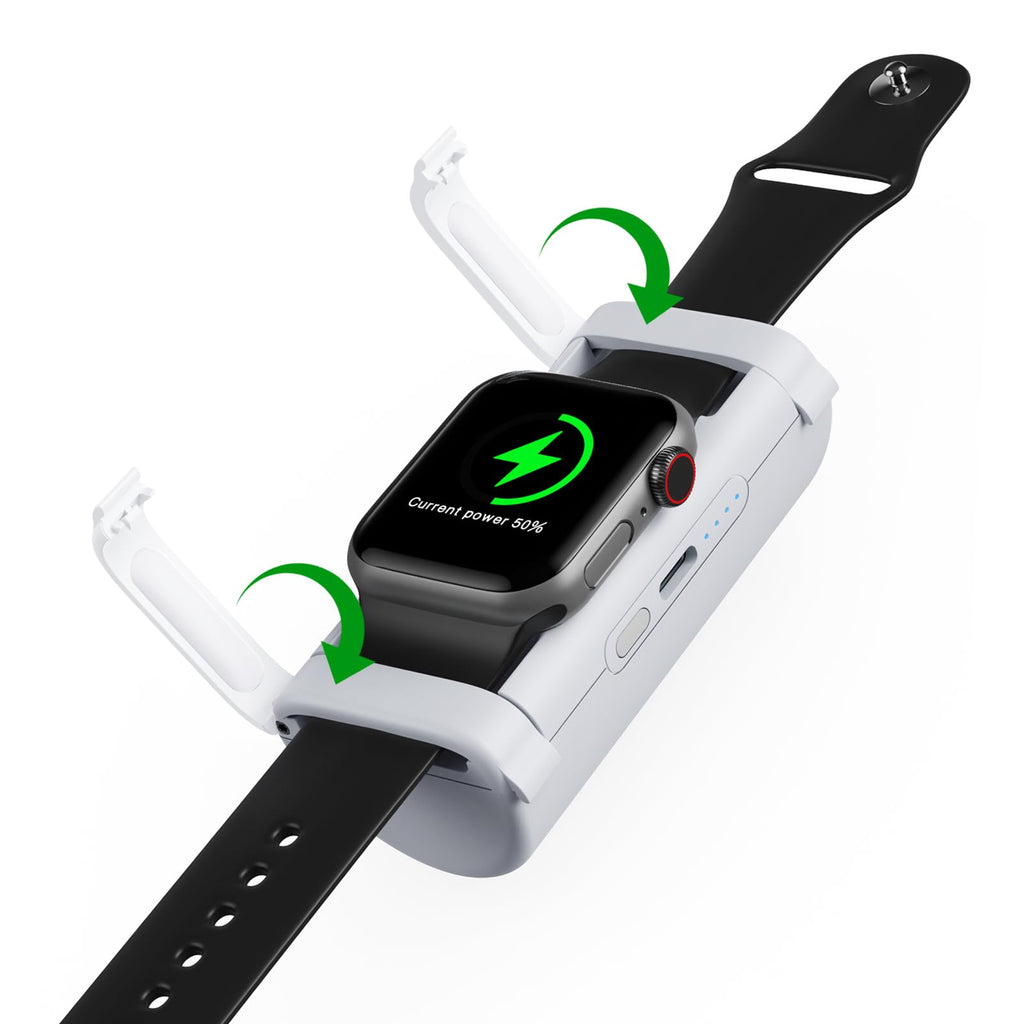 Lockable Portable Charger for Apple Watch 1800mAh, White